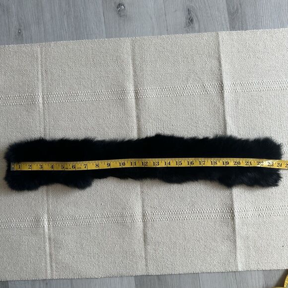 Black Real Fur Neck Scarf Collar Clip Black Retro - Picture 8 of 8